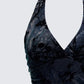 Moana Black Burnout Ring Back Top