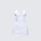 Navi Ivory Embroidered Open Back Mini Dress