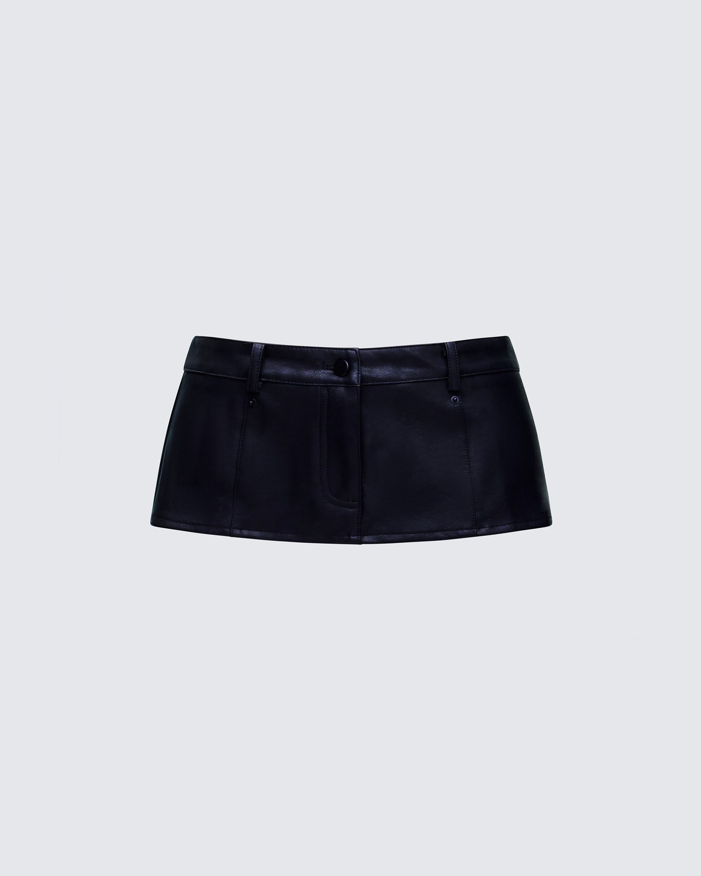 Novia Black Vegan Leather Mini Skirt