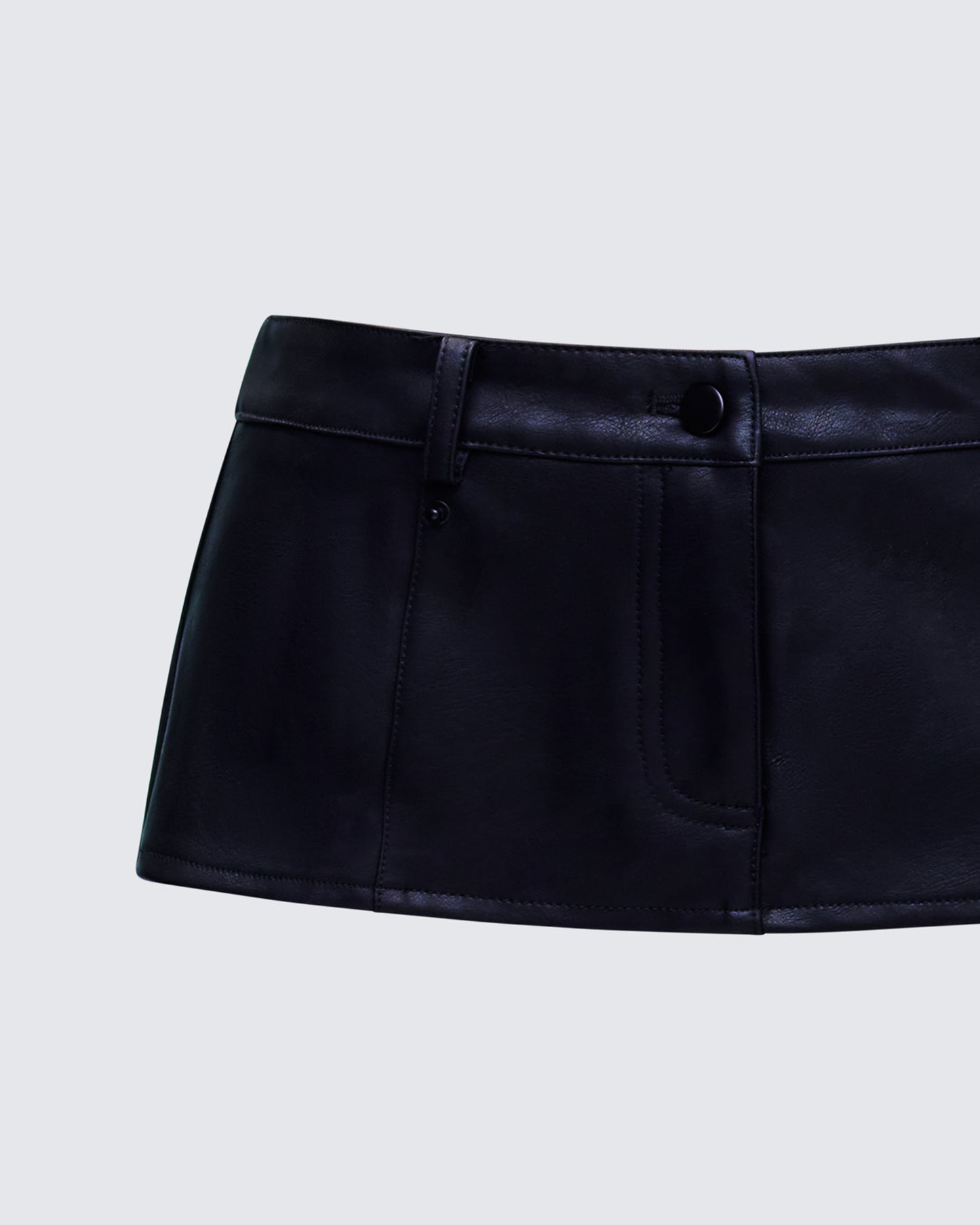 Novia Black Vegan Leather Mini Skirt