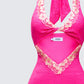 Rinna Pink Lace Cut Out Mini Dress