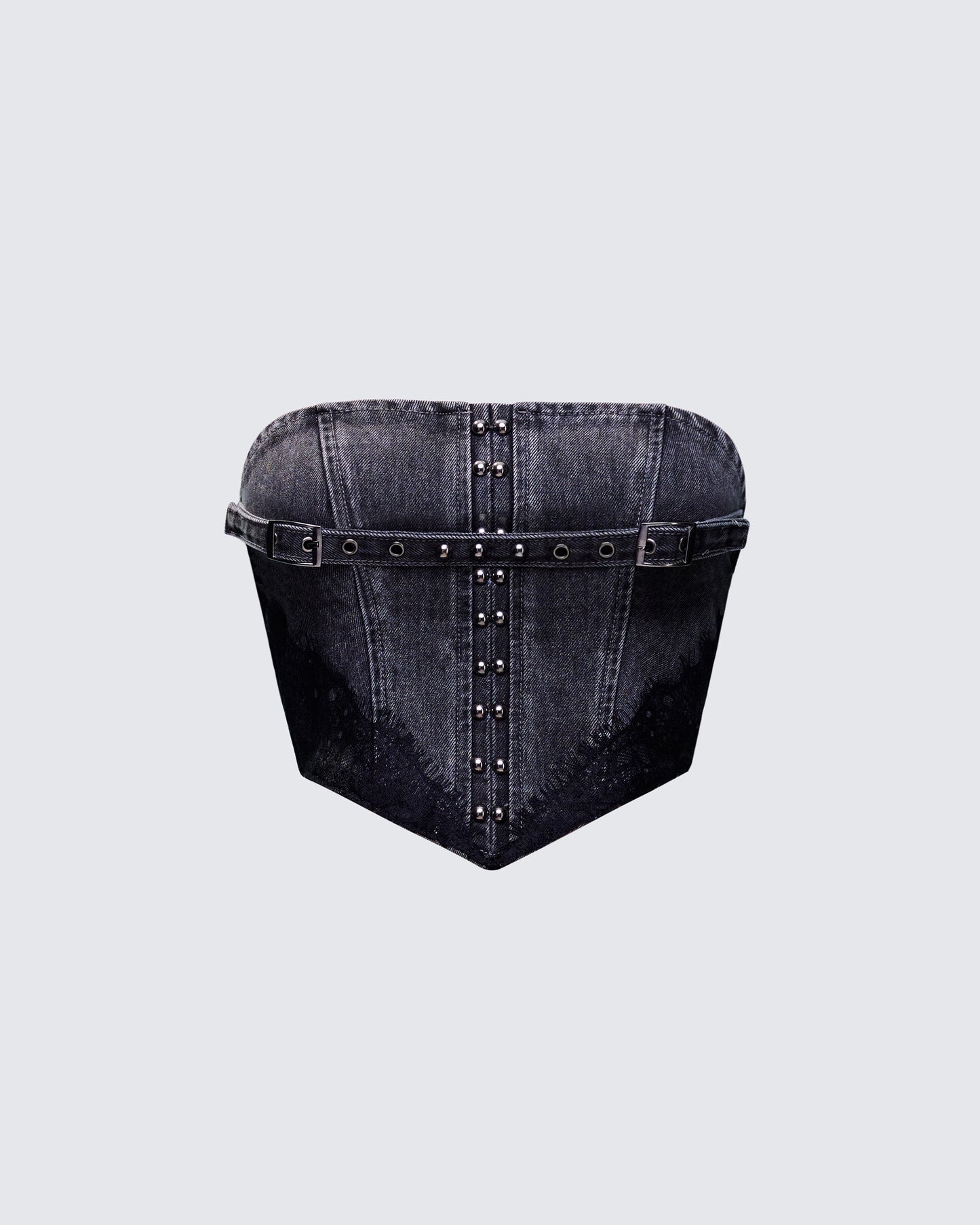 Titan Black Denim Corset Top