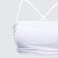 Carly White Beaded Bandeau Top
