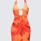 Evana Multi Printed Mesh Maxi Dress