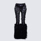 Zumi Black Fishnet Sequin Pants