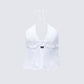 Isla Ivory Embroidered Halter Top