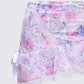 Josette Lilac Satin Printed Lace Up Skirt