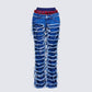 Katria Blue Frayed Denim Boxer Jean