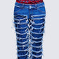 Katria Blue Frayed Denim Boxer Jean