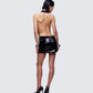 Dot Black Sequin Open Back Mini Dress