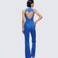 Ali Blue Denim Heart Cut Jumpsuit