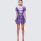 Benni Purple Scoop Back Mini Dress