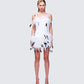 Meadow White Feather Backless Mini Dress
