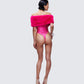 Nina Pink Fur Trim Bodysuit