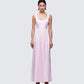 Isoria Pink Princess Waist Maxi Dress model front