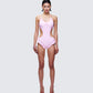 Persephone Pink Bow Swimsuit model front
