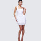 Amira Cream Ribbed Ruffle Mini Dress