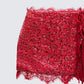 Lucille Red Sequin Tie Mini Skirt