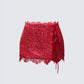 Lucille Red Sequin Tie Mini Skirt
