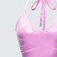 Naijah Pink Metallic Tankini Top