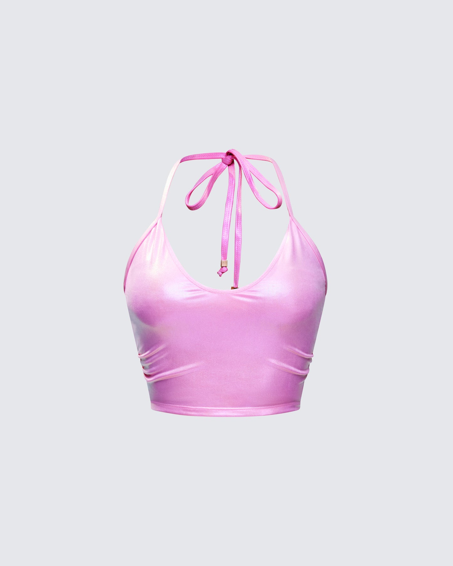 Naijah Pink Metallic Tankini Top