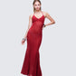 Ash Red Sheer Mesh Maxi Dress
