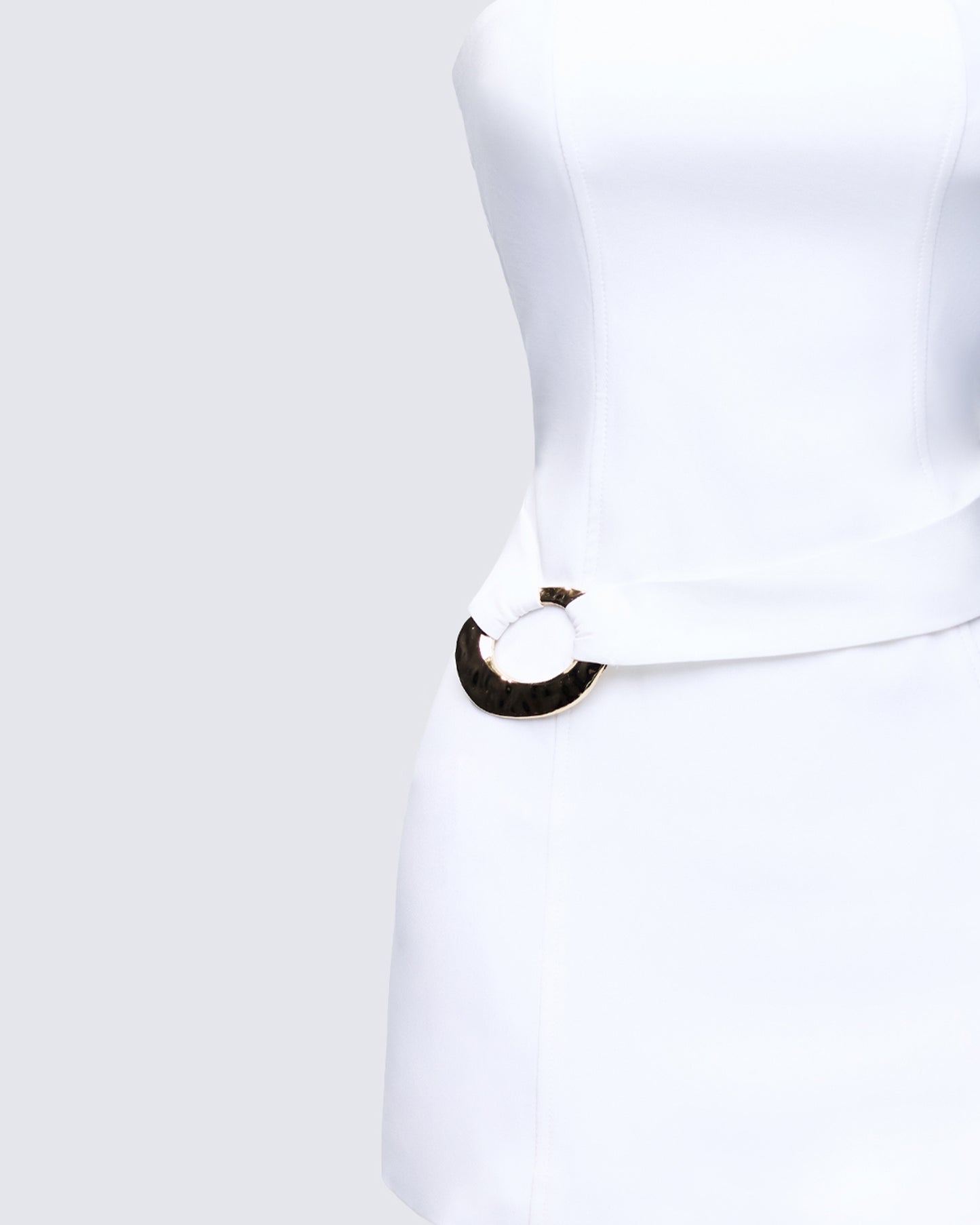 Pamela White Belted Dress
