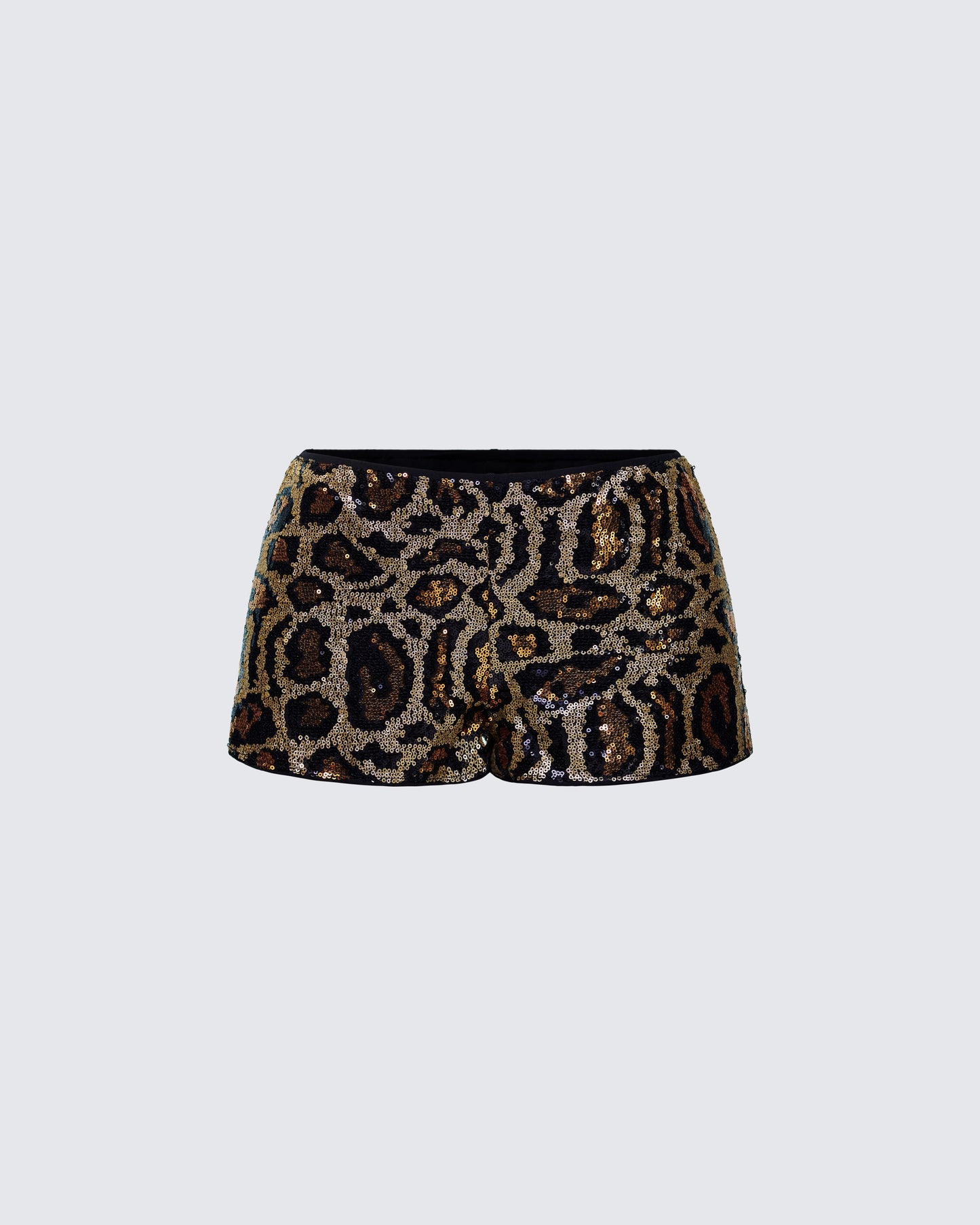 Posie Leopard Print Sequin Mini Shorts