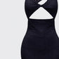 Rinna Black Lace Cut Out Mini Dress