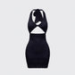 Rinna Black Lace Cut Out Mini Dress