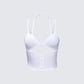 Romina White Button Though Cami Top
