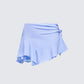 Sylvie Blue Tie Asymmetric Mini Skirt
