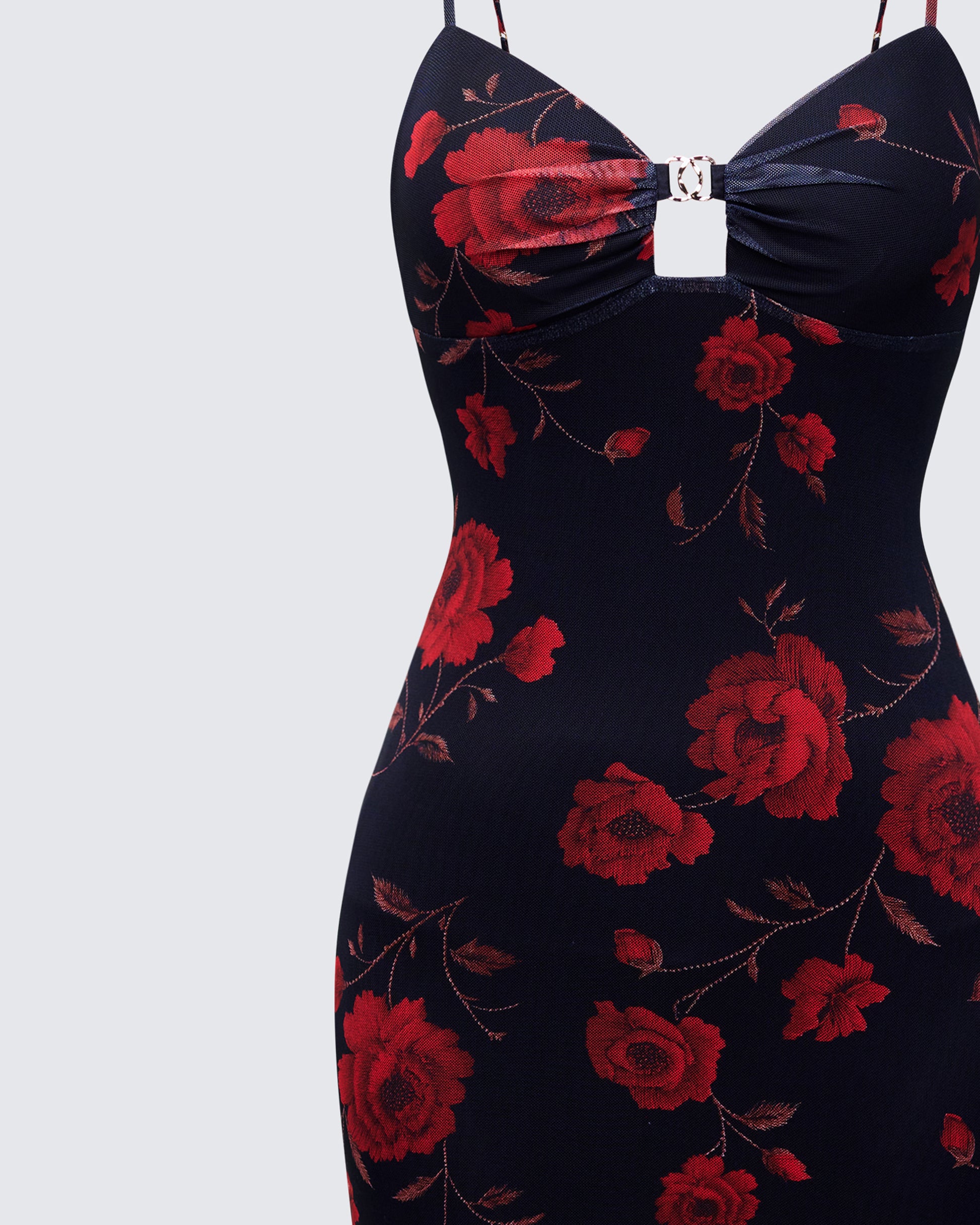 Black Floral Print Mini Dress - Lace Trim Bodycon 1X Black Floral Print Mini Dress - Lace Trim Bodycon 1X