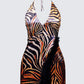 Ursula Orange Printed Wrap Maxi Dress