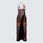 Ursula Orange Printed Wrap Maxi Dress