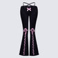 Vashti Black Ribbon Laced Sweatpants