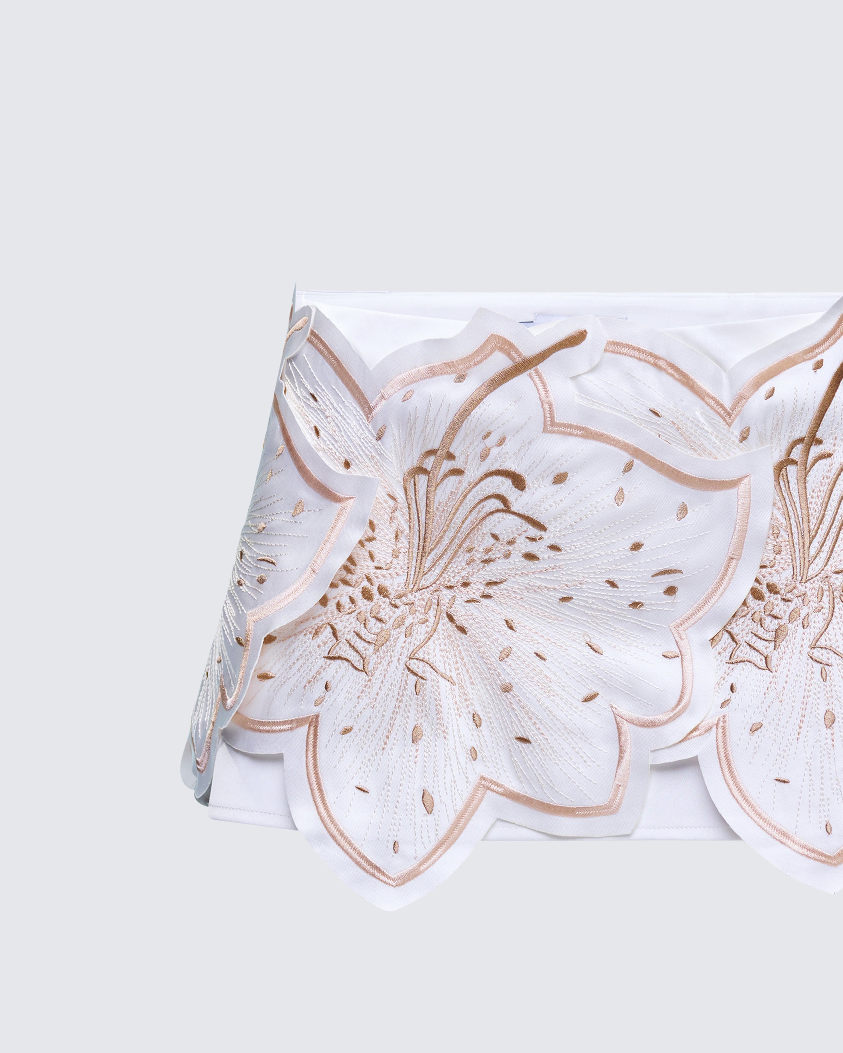 White Applique Mini Skirt - Floral Cutout Lace – FINESSE