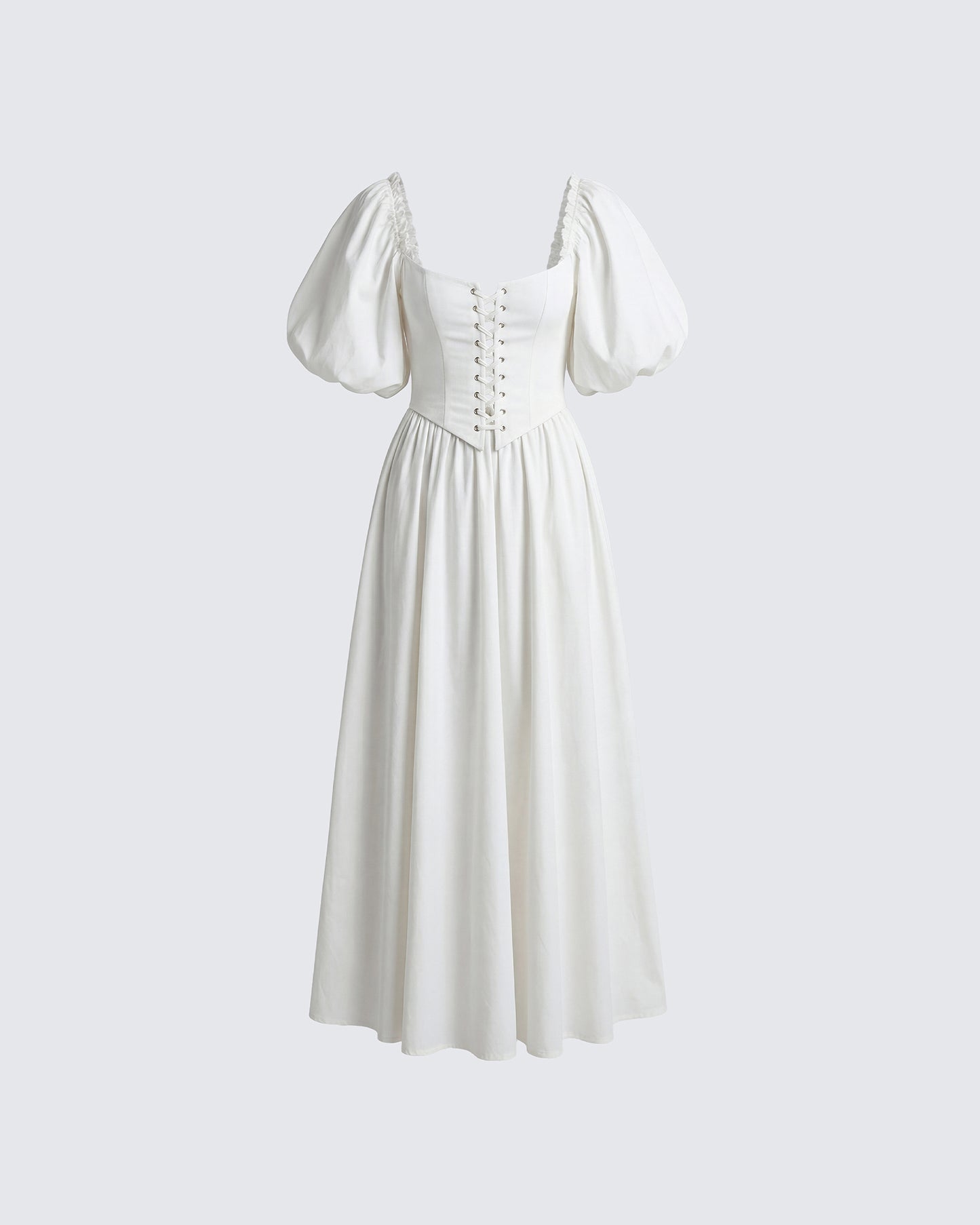 Fioni Ivory Lace Up Cotton Dress product front