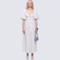 Fioni Ivory Lace Up Cotton Dress model front