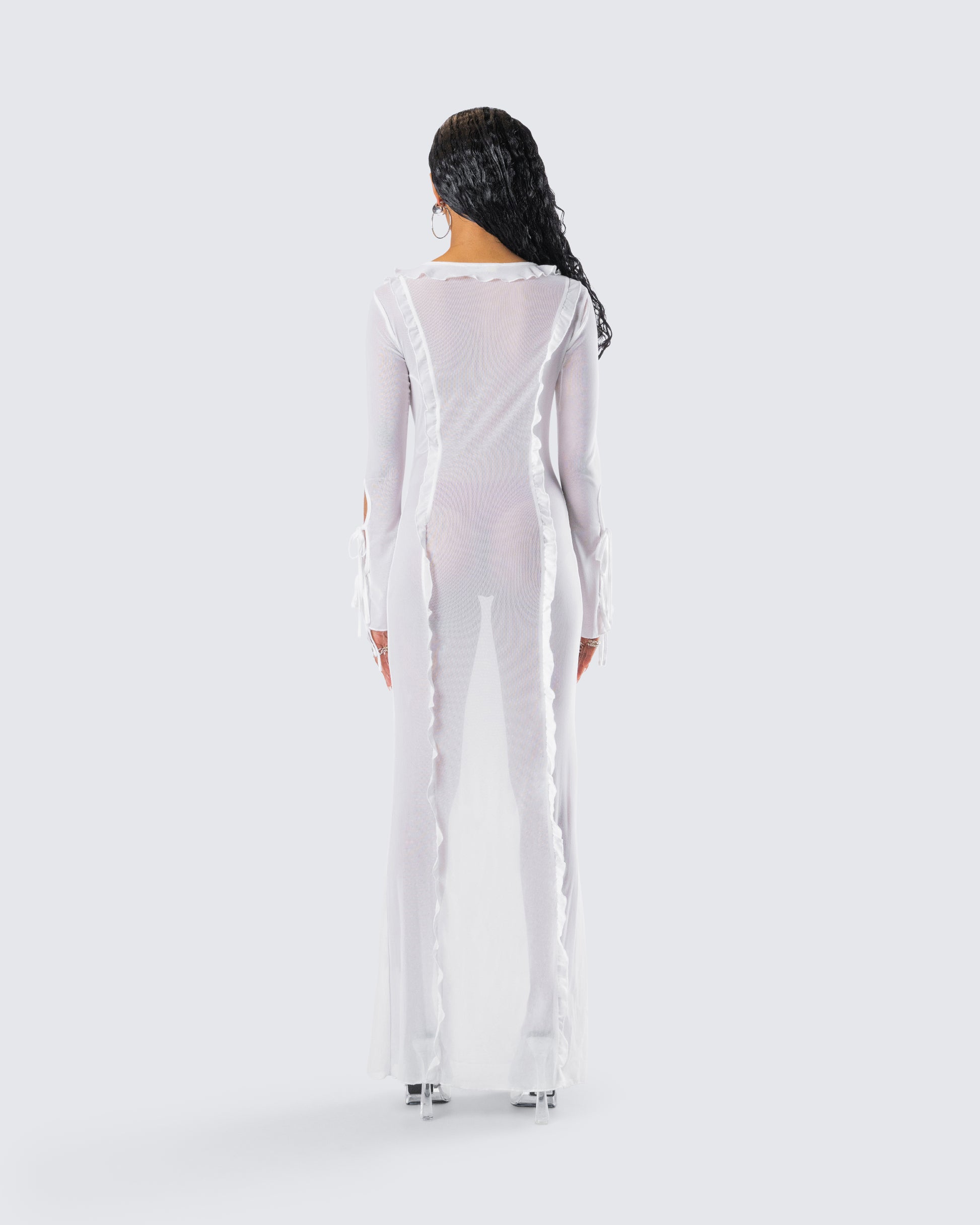 White Mesh Maxi Dress White Mesh Maxi Dress