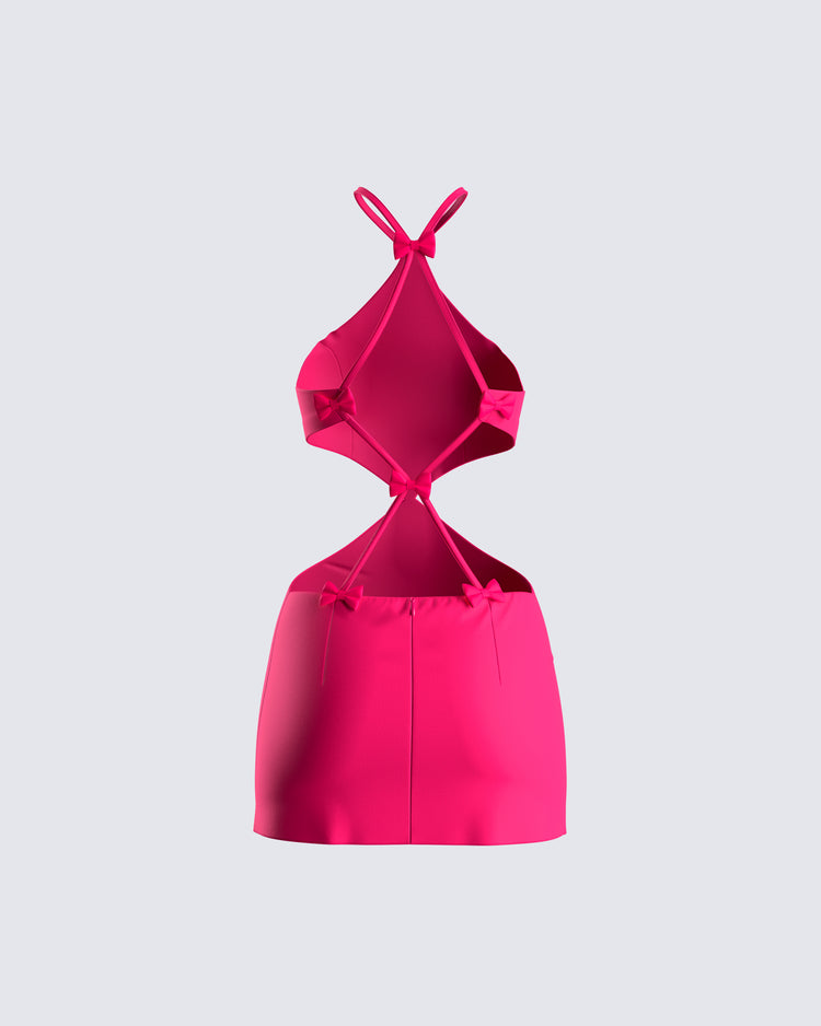 Florencia Hot Pink Mini Dress