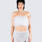 Francis White Feather Cropped Top