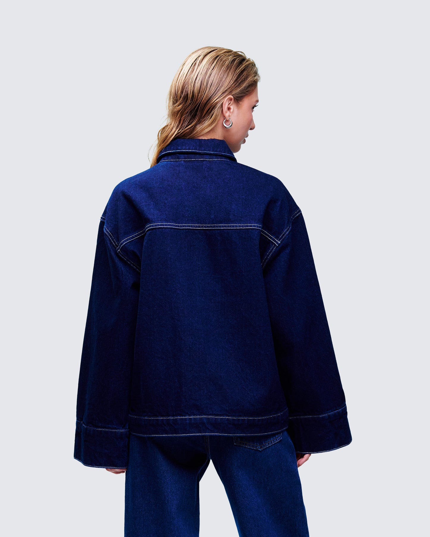 Frovi Blue Denim Oversized Shirt