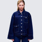 Frovi Blue Denim Oversized Shirt model front