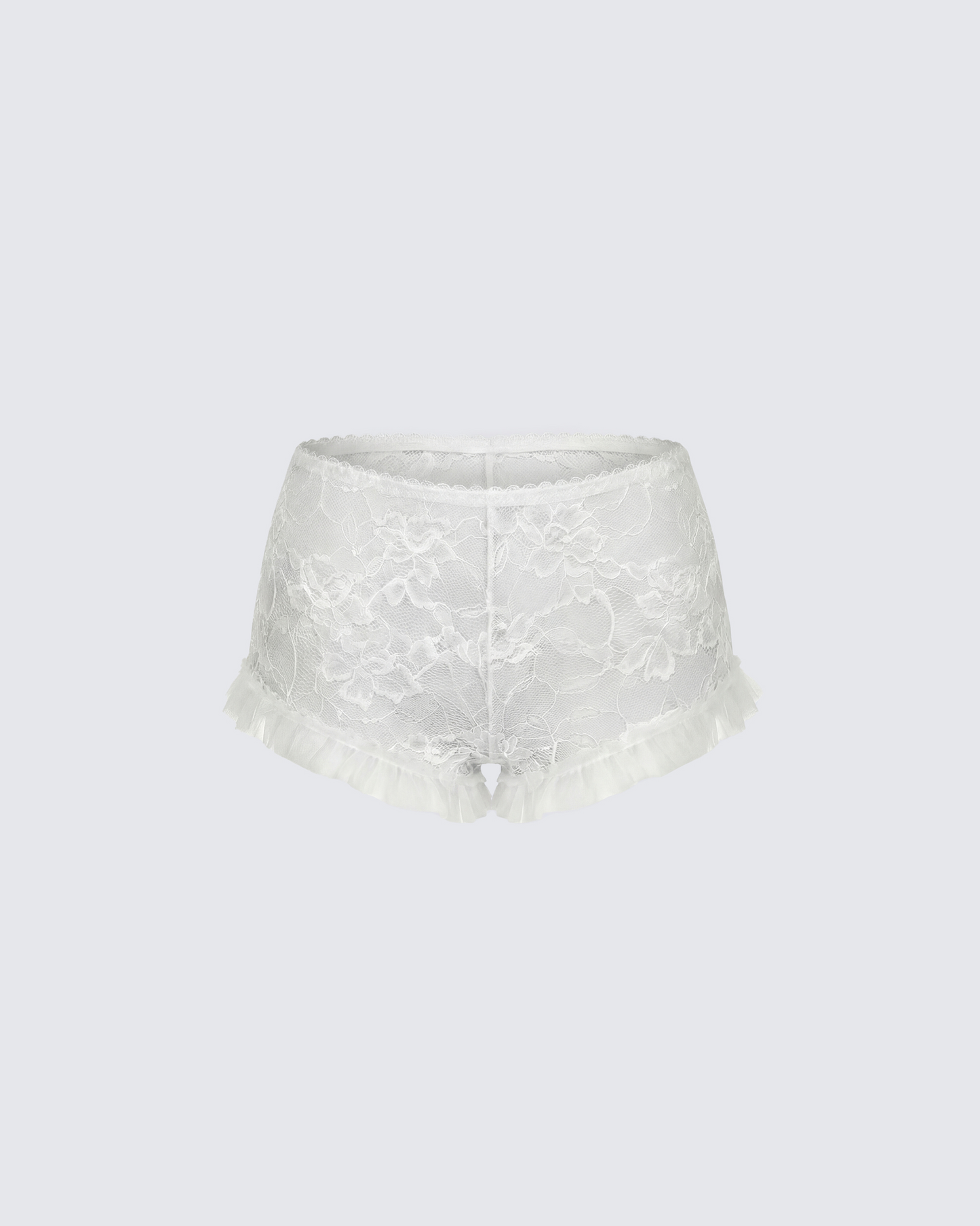 Flossie Ivory Lace Ruffle Mini Short