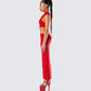 Gabrielle Red Jersey Midi Dress