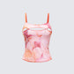 Galiana Peach Charm Cut Out Cami Top