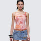 Galiana Peach Charm Cut Out Cami Top