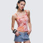 Galiana Peach Charm Cut Out Cami Top