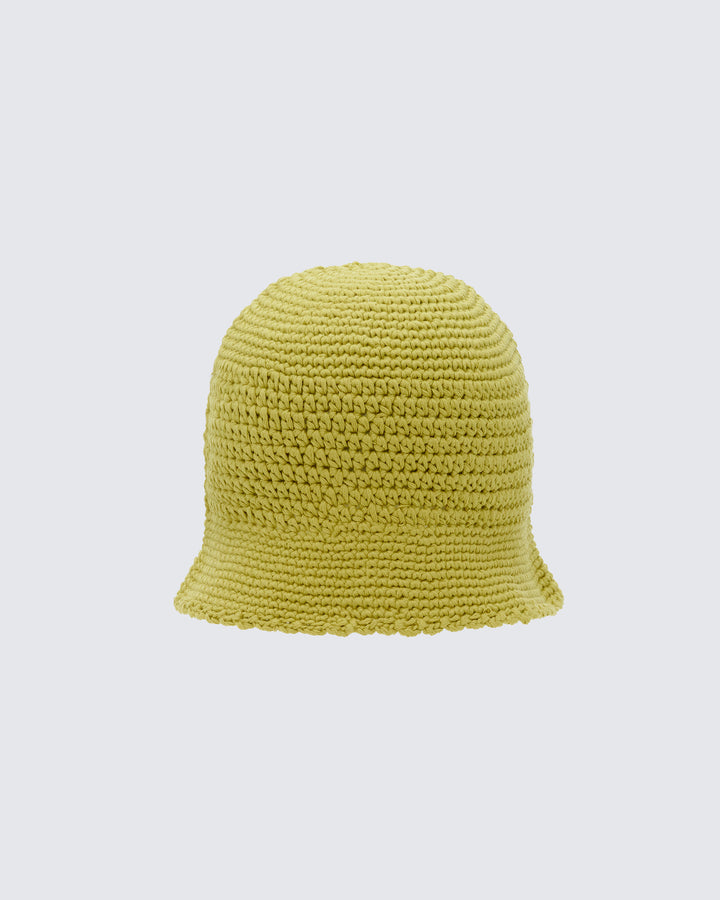 Gem Chartreuse Crochet Bucket Hat